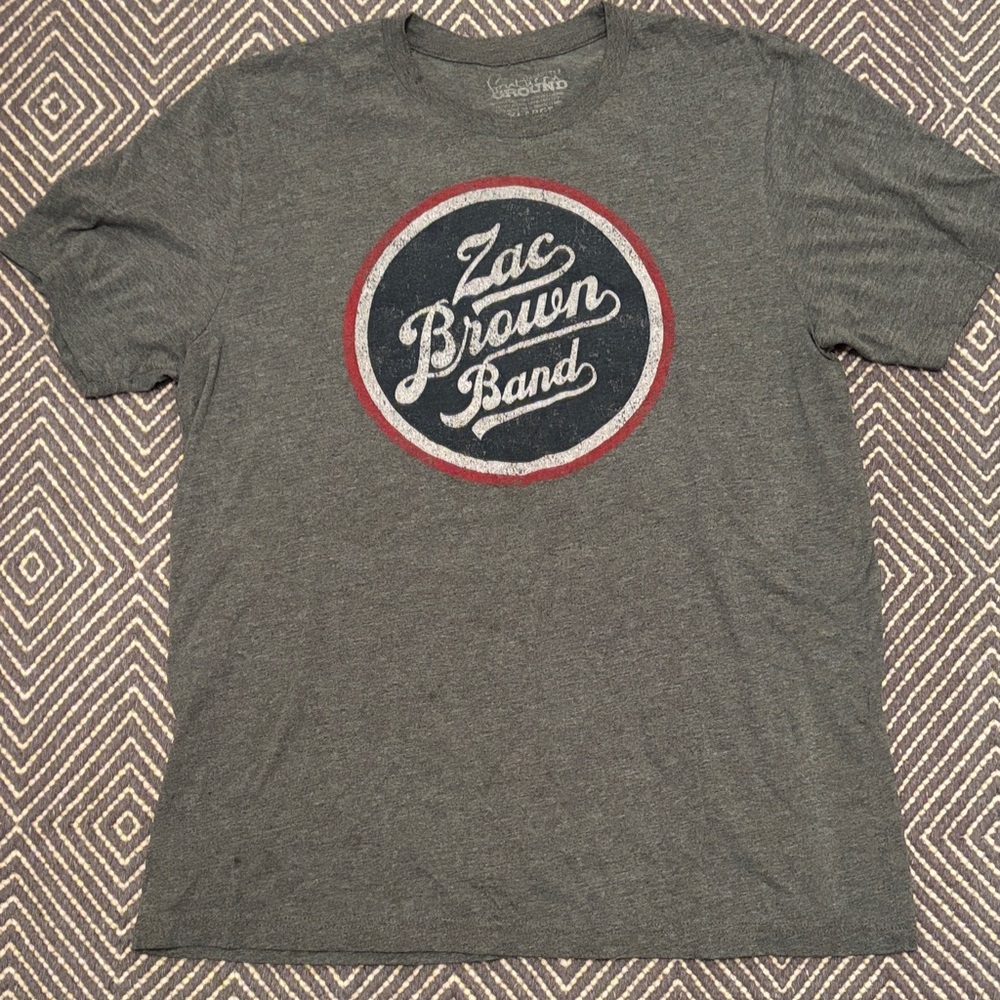 Men's Charcoal Zac Brown concert Tee Sz XL